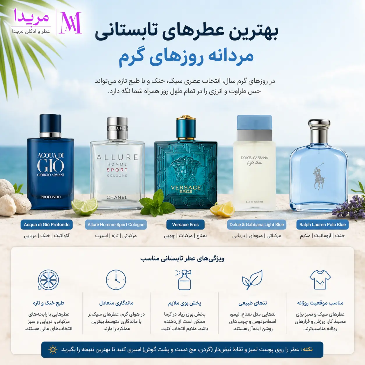 بهترین ادکلن مردانه برای تابستان